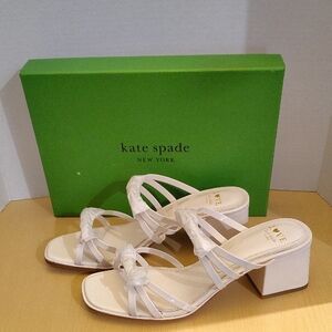 Kate Spade Cream Carolina Block Heel Sandal KK627 Size 10 NIB